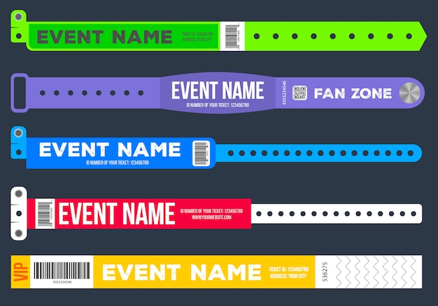 Bracelets for entrance to the event. Vector | Premium Download