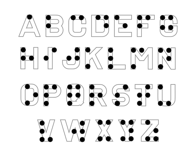 点字アルファベット 点字アルファベットの英語版 視覚障害者のためのabcは視覚障害者を無効にします 無料のベクター