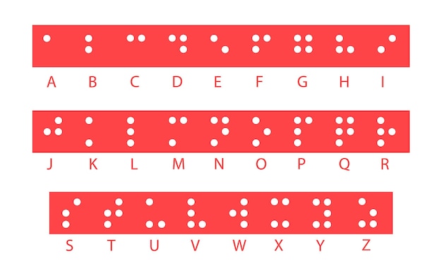 点字アルファベット ベクトルイラスト 視覚障害者や視覚障害者が使用する触覚書記体系 無料のベクター