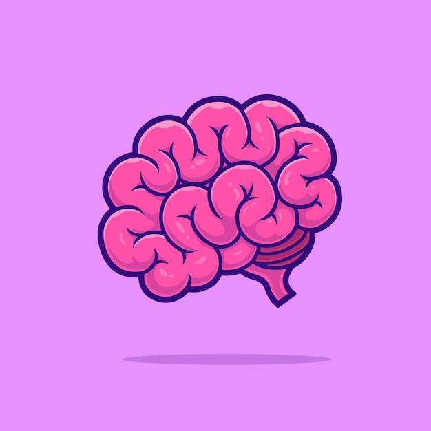 Download Free Vector | Brain cartoon vector icon illustration. education object icon concept isolated ...