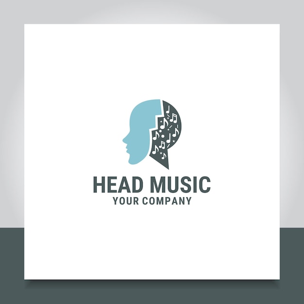 Premium Vector | Brain music logo design healthy for therapy music