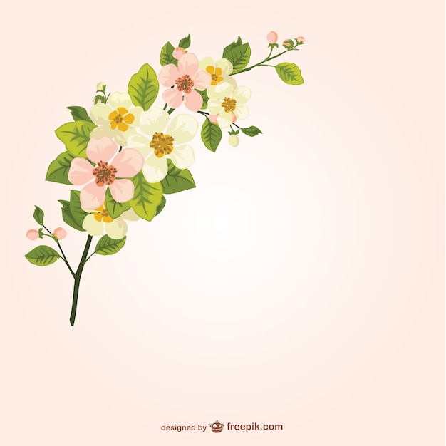 Branch with flowers Vector | Free Download