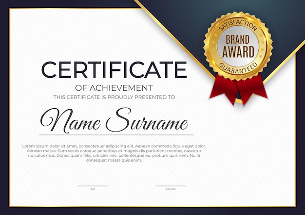 Premium Vector | Brand award certificate template