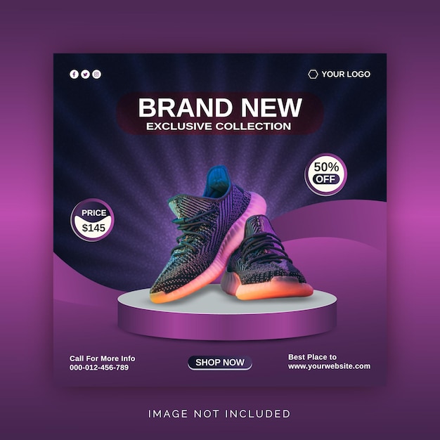 Premium Vector | Brand new shoes collection instagram banner ad concept ...