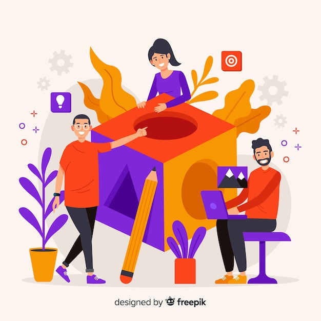 Branding concept for landing page Free Vector