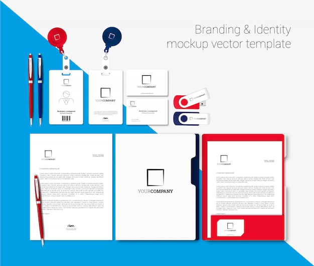 Download Branding and identity mockup vector template Vector | Premium Download