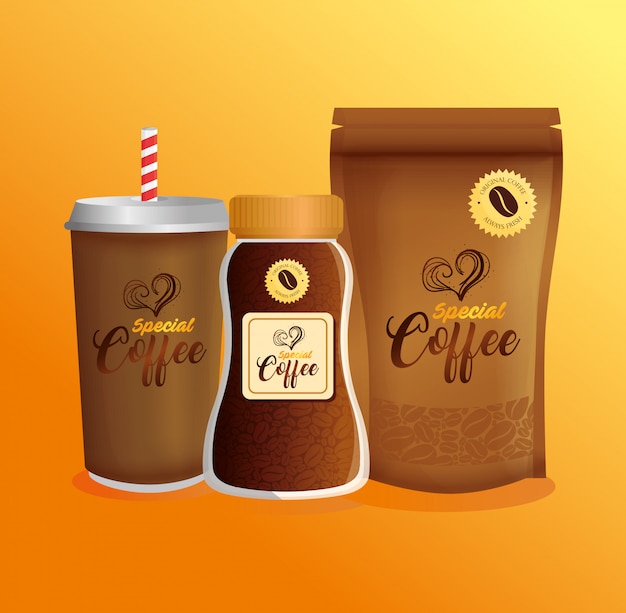 Branding mockup coffee shop, restaurant, corporate identity mockup, disposable special coffee ...