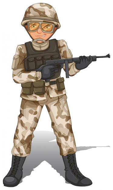 Free Vector | A brave soldier