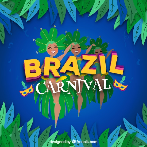 Brazil carnival background with dancers