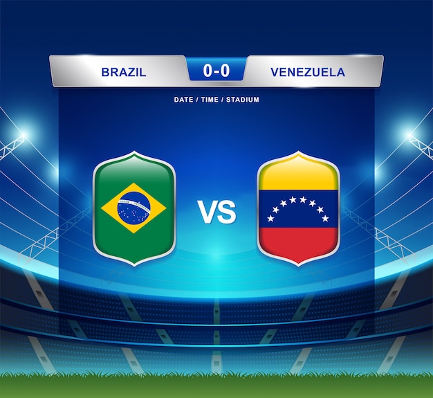 Premium Vector Brazil vs venezuela scoreboard broadcast football copa