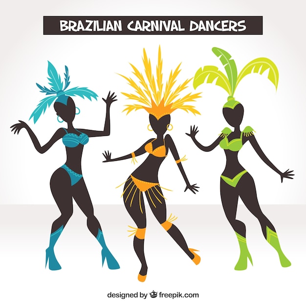 Brazilian carnival dancer collection of\
three