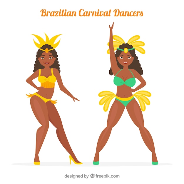 Brazilian carnival dancer set