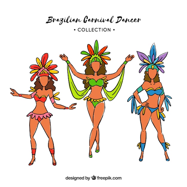 Brazilian carnival dancers collection