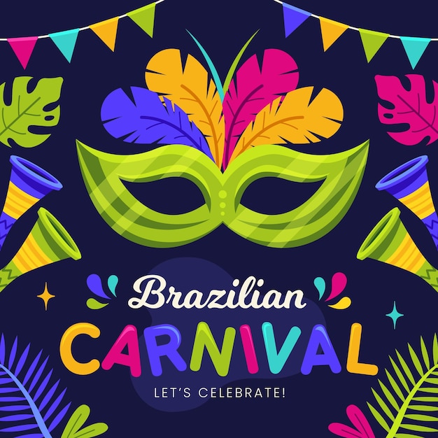 Premium Vector Brazilian Carnival In Flat Design