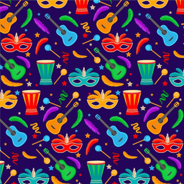 Free Vector | Brazilian carnival pattern in flat design