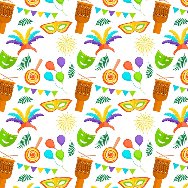 Free Vector Brazilian carnival pattern hand drawn style