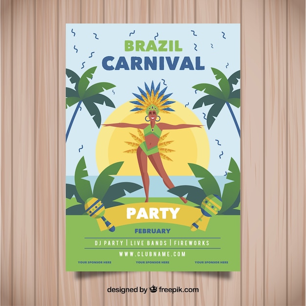 Brazilian carnival poster design with
dancer