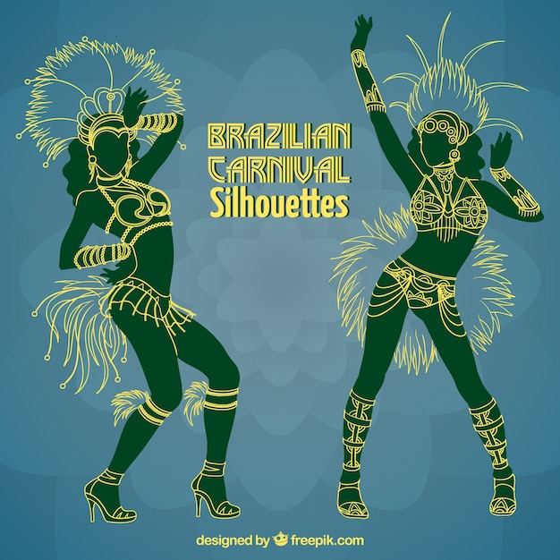 Brazilian dancers silhouettes