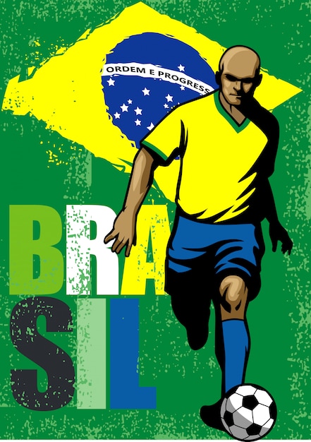 Premium Vector | Brazilian football player