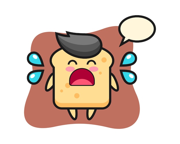 Premium Vector | Bread cartoon with crying gesture