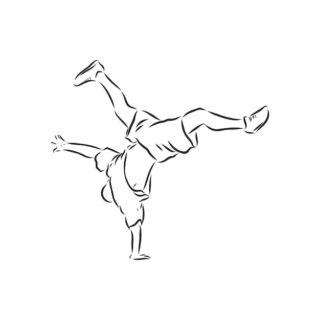 Premium Vector Break dancercontinuous line drawing. break dance