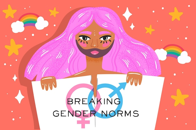 Break Gender Norms Concept Free Vector