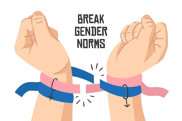 Break Gender Norms Concept Free Vector