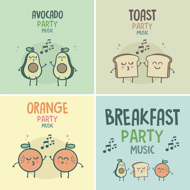 Premium Vector | Breakfast good morning party music