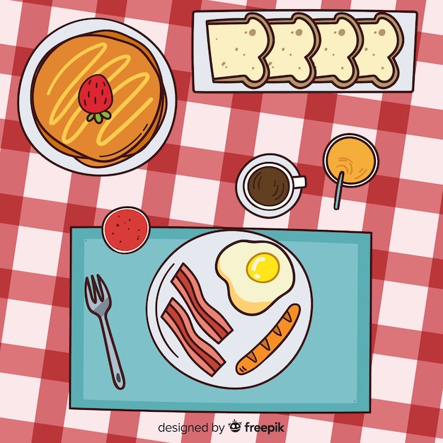 Breakfast Hand Drawn Illustration 