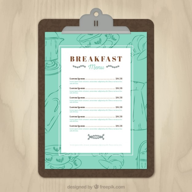 Free Breakfast Menu Template