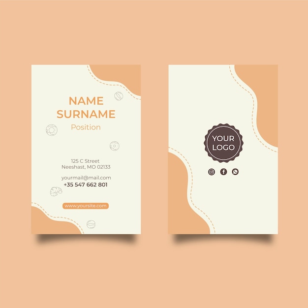Download Free Download This Free Vector Breakfast Menu Vertical Business Card Use our free logo maker to create a logo and build your brand. Put your logo on business cards, promotional products, or your website for brand visibility.
