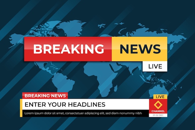 Free Vector Breaking News Banner With World Map Wallpaper