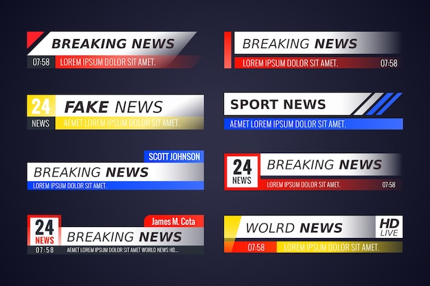 Premium Vector | Breaking news banners collection
