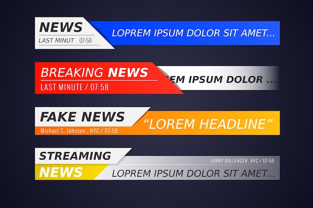 Premium Vector Breaking News Banners Set