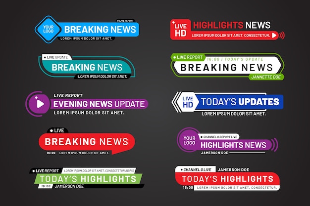 Download Free Download This Free Vector Breaking News Banners Template Design Use our free logo maker to create a logo and build your brand. Put your logo on business cards, promotional products, or your website for brand visibility.