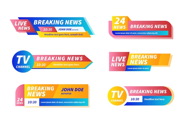 Free Vector | Breaking news banners