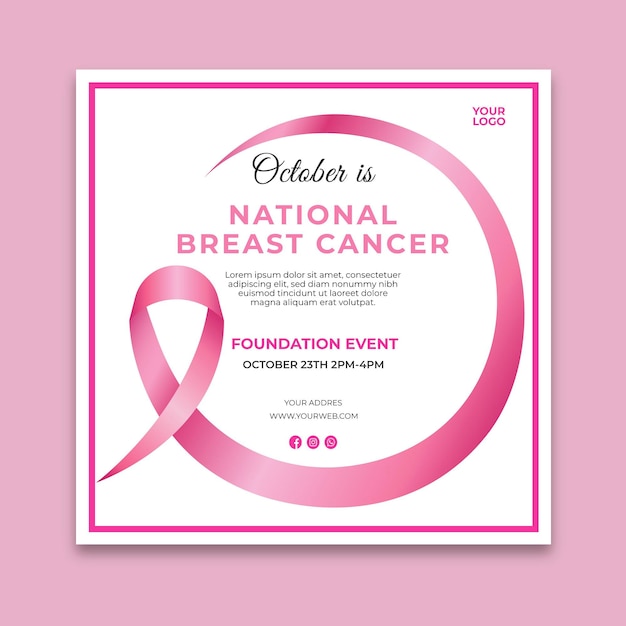 Free Vector Breast Cancer Awareness Flyer Concept 