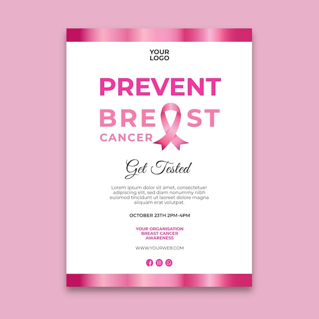 Free Breast Cancer Flyer Template from image.freepik.com