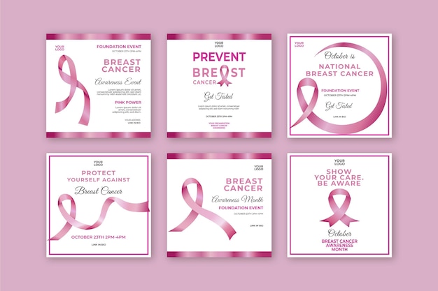 Premium Vector Breast Cancer Awareness Instagram Posts