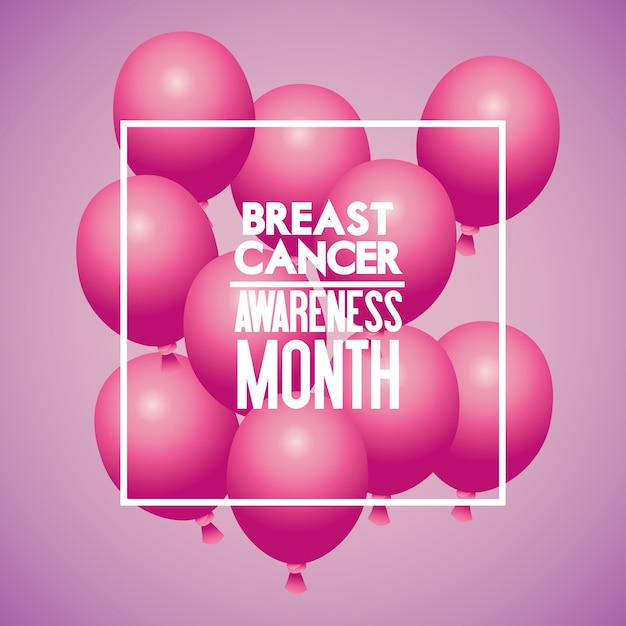 Premium Vector Breast Cancer Awareness Month Campaign Poster With 