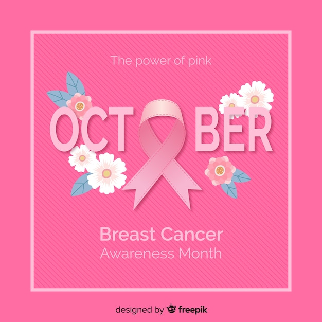 Premium Vector | Breast cancer awareness month pink background