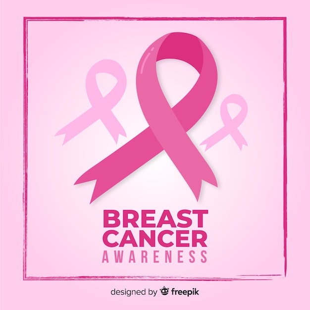 Free Vector | Breast cancer awareness month pink ribbon and background