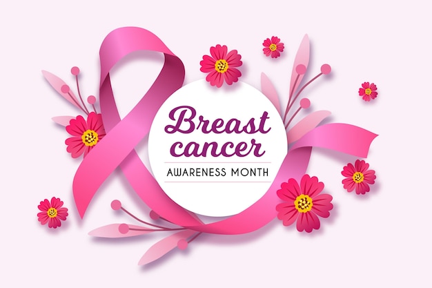 Premium Vector Breast Cancer Awareness Month With Realistic Pink Ribbon