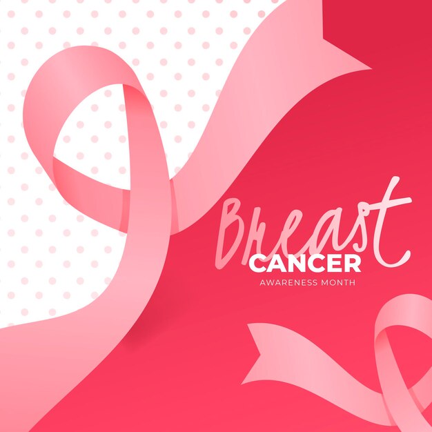 Free Vector Breast Cancer Awareness Month With Realistic Pink Ribbon 5150