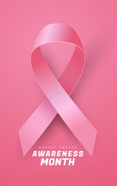 Breast cancer awareness ribbon background | Premium Vector