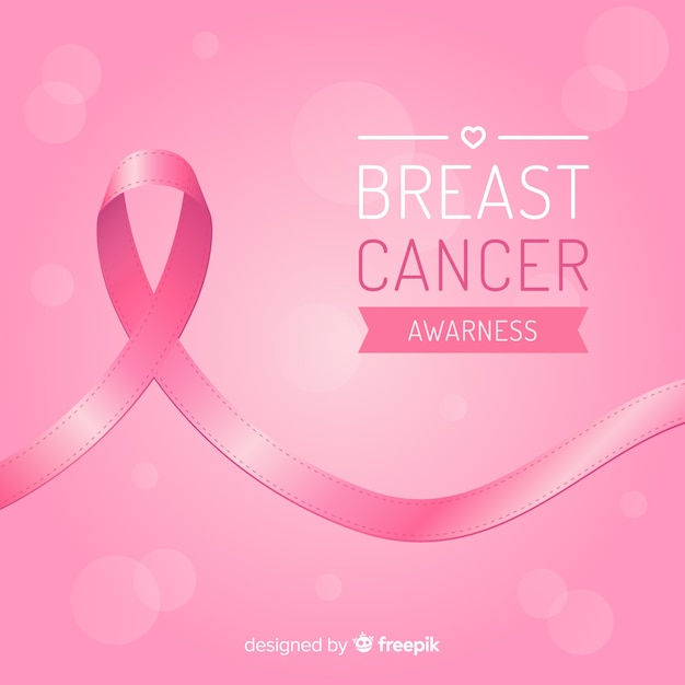 Download Breast cancer awareness with ribbon in flat design Vector ...