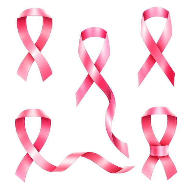 Download Free Vector | Breast cancer ribbons set