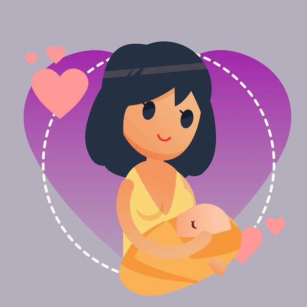 Premium Vector | Breastfeeding technique illustration