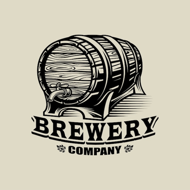 Premium Vector | Brewery logo black and white