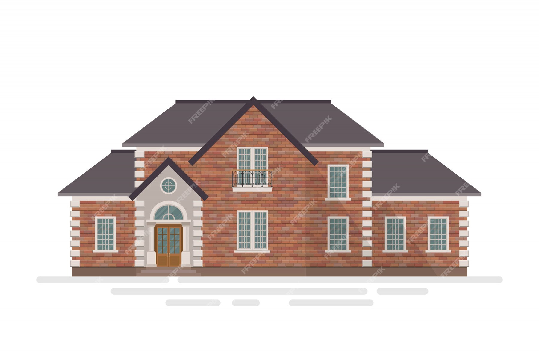 Premium Vector | Brick house building illustration isolated on white